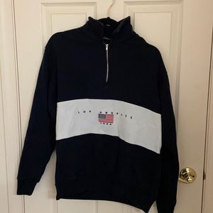 Brandy Melville Navy Blue 3/4 Zip Sweatshirt